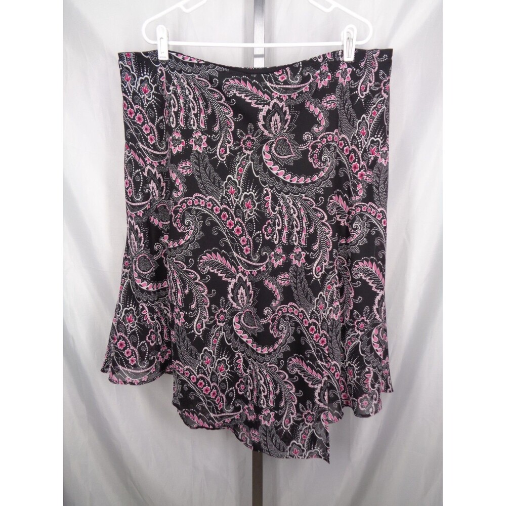 Lane Bryant Paisley Floral Chiffon Skirt Asymmetric Whimsical Plus 22/24 New